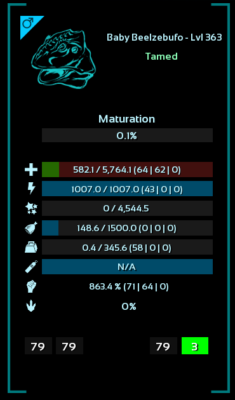 ARK Survival Ascended TOP STATS Monster Beelzebufo | Frog- PC/XBOX