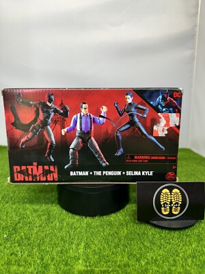 DC Comics The Batman 3-Pack 4'' Batman+The Penguin + Selina Kyle (Catwoman) New