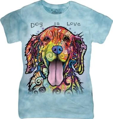 Damen Batik T-Shirt "Dog is Love" Gr. S - 2XL - Sofort lieferbar - Bild 1 von 2