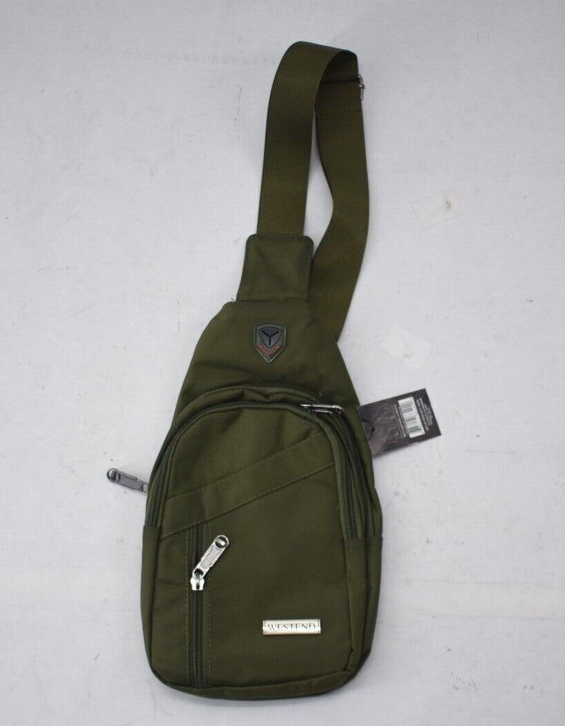 Westend Olive Green Unisex Crossbody Sling Bag Backpack  display picture 1
