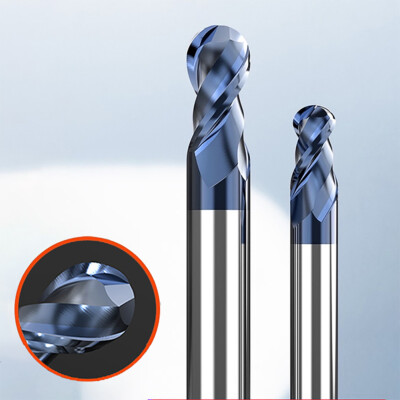 1/5/10x 0.5-10mm Ball Nose Mill 2-Flute TISIN Coating Bit Drill Carbide ...