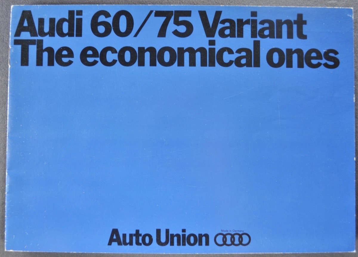 1969 Audi 60/75 Variant Wagon Catalog Brochure Auto Union