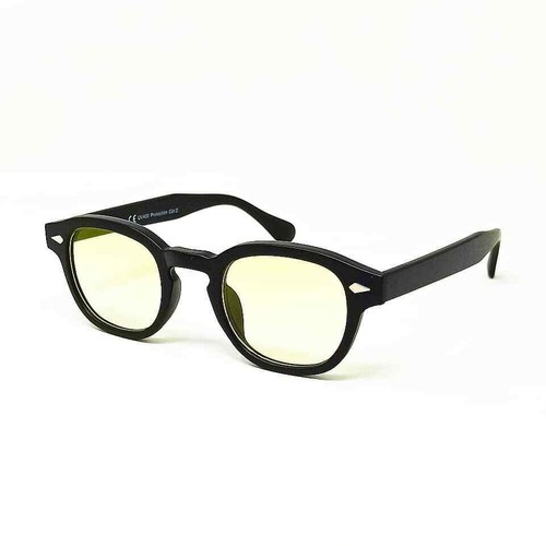 Occhiali da sole Johnny Depp uomo donna nero opaco lenti giallo FP Flav 5os  | eBay
