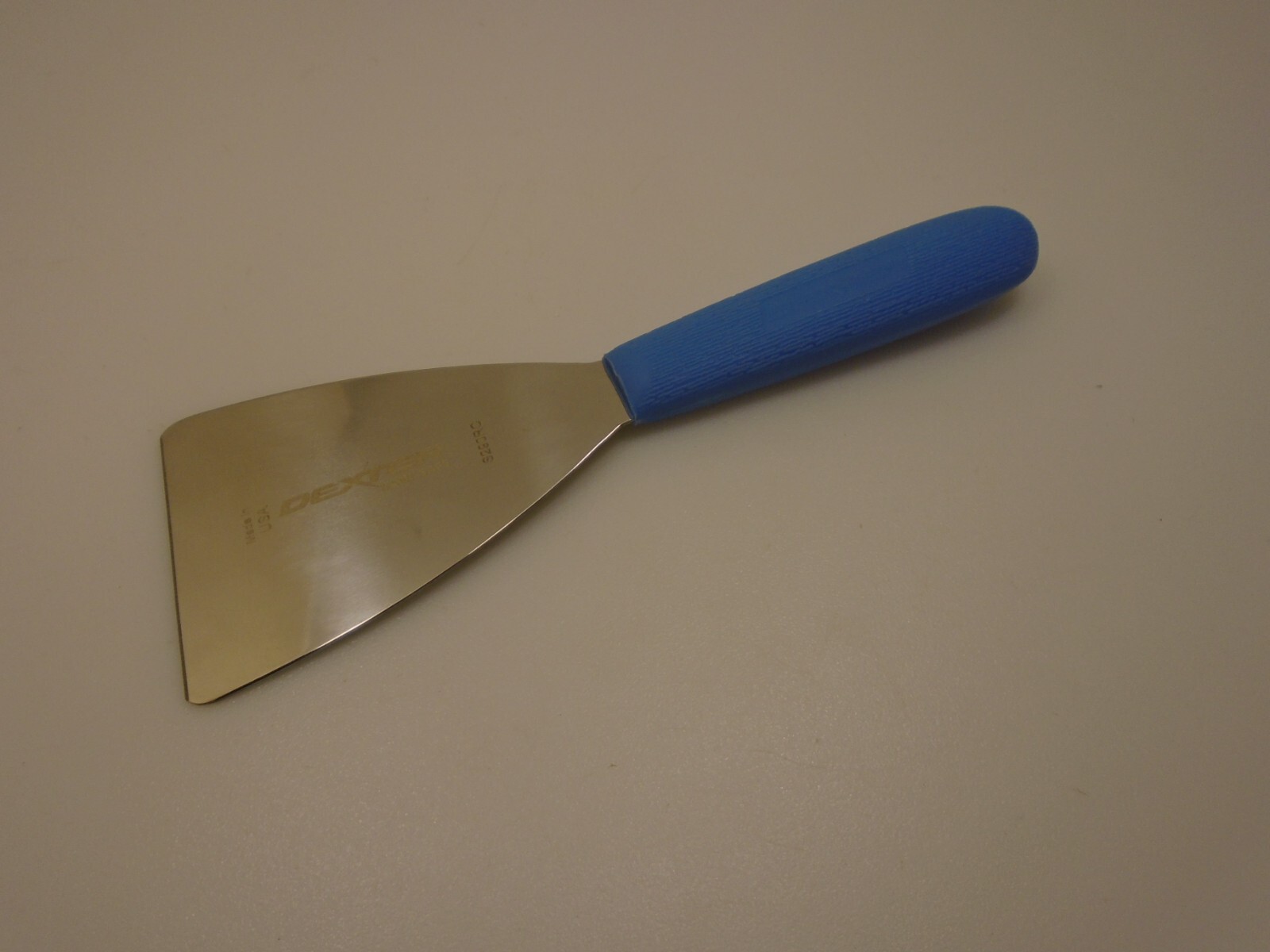 Dexter Russell USA Stiff Stainless Pot Pan Scraper 3" Angle Blade Lt Blue S290RC