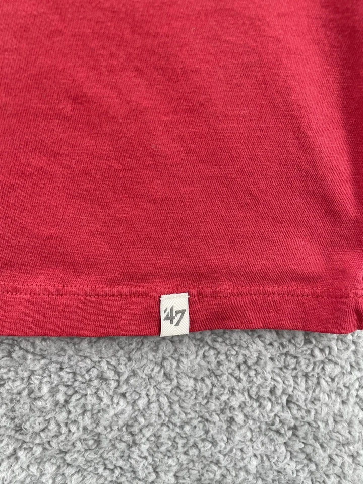 St Louis Cardinals Shirt Women's Large Red Short Sleeve V-Neck '47 Brand MLB - Image 4 of 4