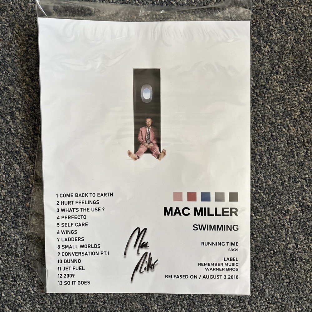 SWIMMING Mac Miller Album Poster 12x16 On Poster Board
