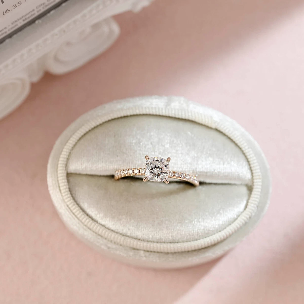 1.50Ct Cushion Cut Simulated Diamond Ring Solid Anniversary Ring