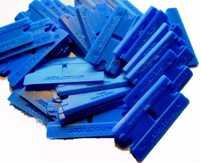 MINI SCRAPER® MINISCRAPER® Plastic Razor Scraper Blades 100 Pack Poly Carbonate