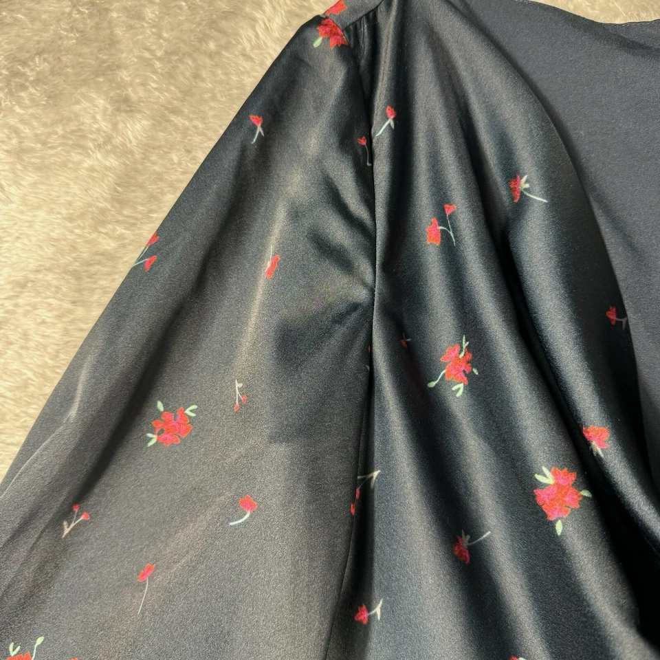 Mameluco de recuerdo para mujer M azul marino cuello drapeado floral mono boho fecha noche fiesta Foto 2 de 4