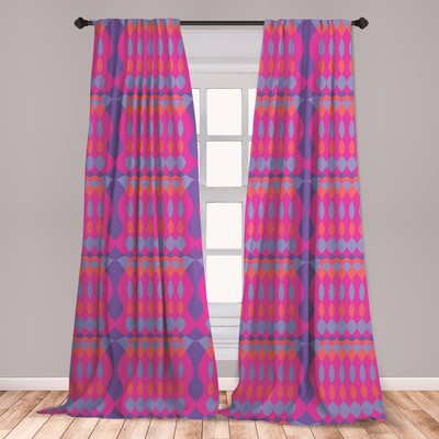 Grunge Surreal Microfiber Curtains 2 Panel Set Living Room Bedroom in 3 Sizes