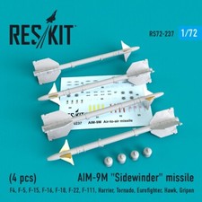 1/72 Reskit RS72-0237 AIM-9M Sidewinder missile (4 pcs)