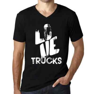 Men's Graphic T-Shirt V Neck Love Trucks Eco-Friendly Limited Edition
