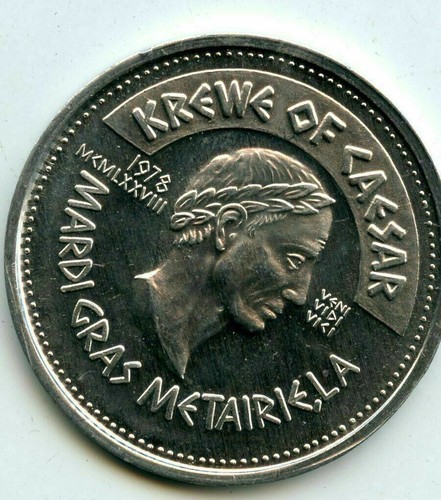 Mardi Gras Doubloon Krewe of Caesar 1984 Aluminum - Picture 2 of 2