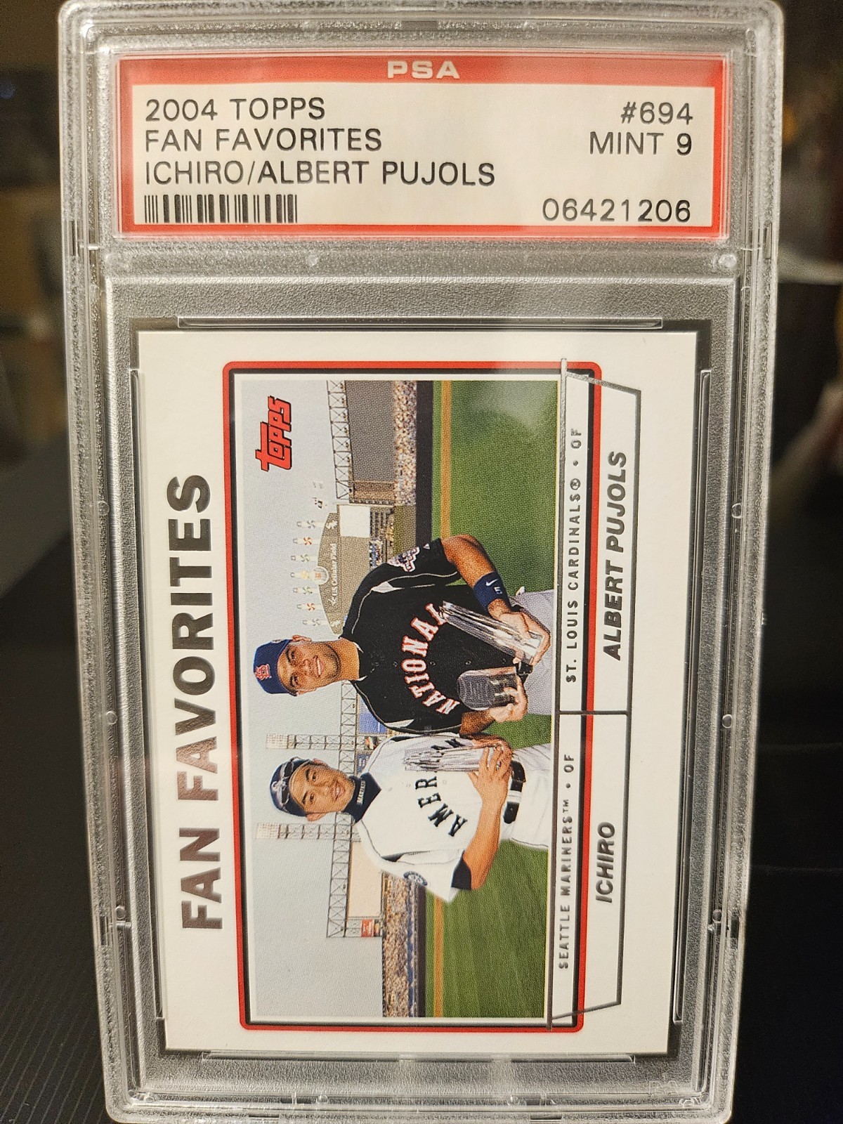 2004 Topps Fan Favorites Ichiro/Albert Pujols #694 PSA 9 Mint