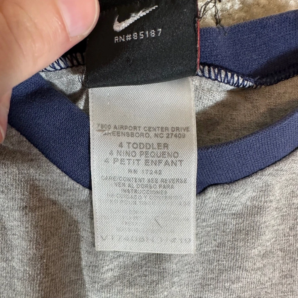 Nike Athletics Vtg No. 1 Toddler T-Shirt Sleeveless Gray Blue 4T Kid's Tank Top - Image 3 of 4