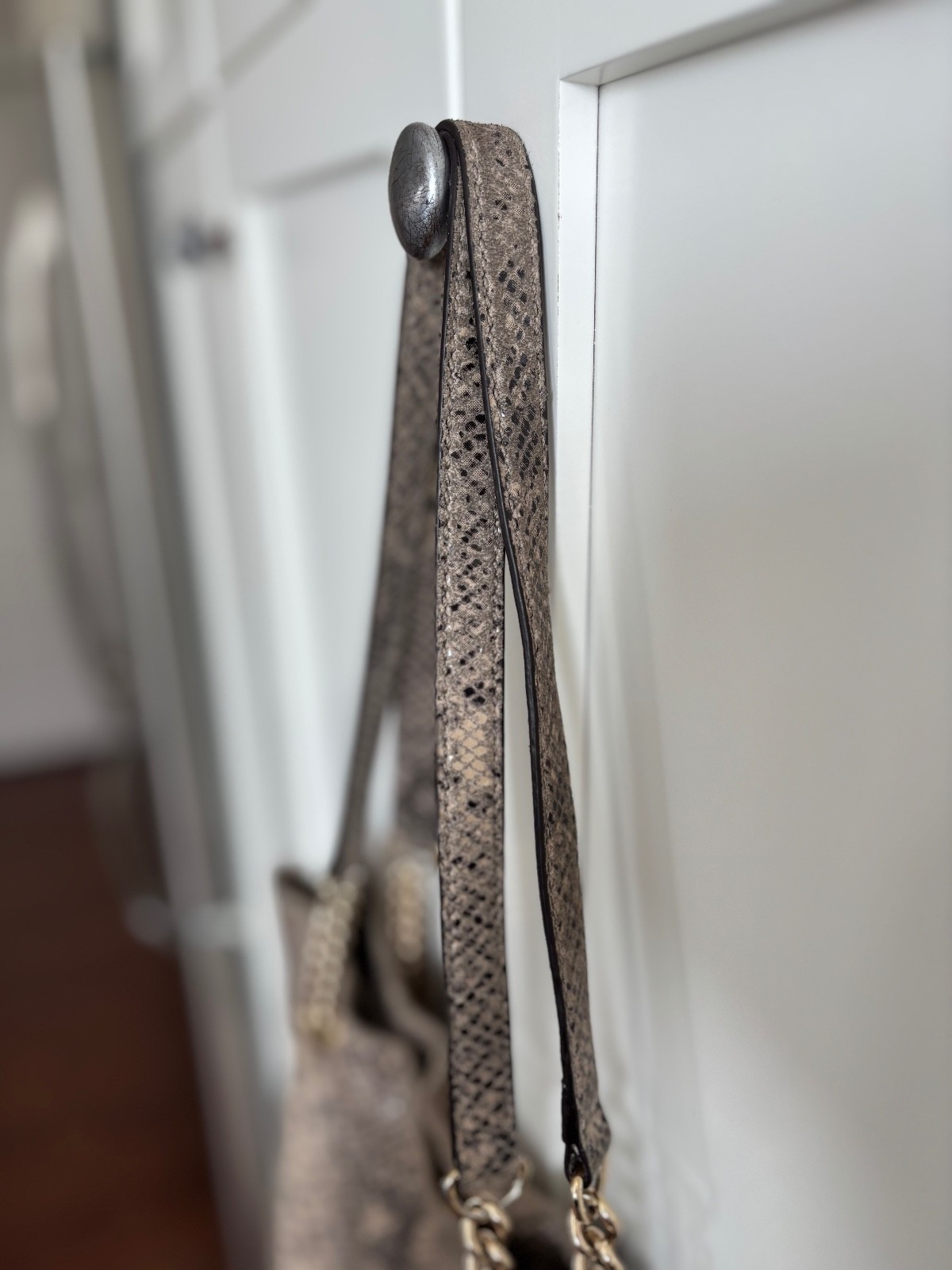 Michael Kors Jet Set Python Chain Suede Leather C… - image 10