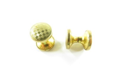 Art Deco Retractable Chain UK Cufflinks by Imitation (Expanda) Checkered Pattern