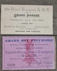 1886 SAN FRANCISCO CALIFORNIA GAR REUNION TICKETS / FERRY EXCURSION & PARADE