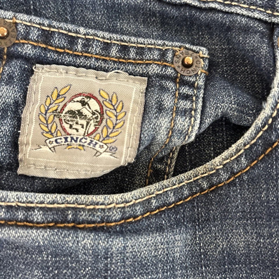 Pantalones de mezclilla Cinch Silver Label para hombre 28x30 calce ajustado vaquero rodeo occidental resistentes Foto 4 de 4