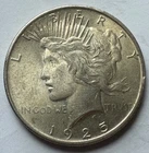 1925 Peace Silver $ AU shows significant original luster and sharp design detail