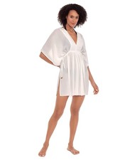 Ralph Lauren Women's White Crinkle Rayon Dress White LG NWT
