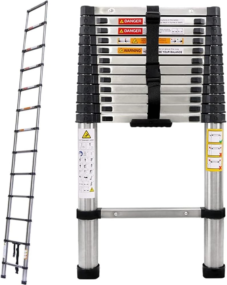 Échelle télescopique pliante en aluminium de 3m80 supportant 150 kg