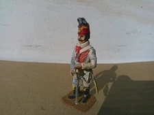 Stadden, Napoleonic Russian Hussar cavalry officer, studio painted 54mm lead, DJ