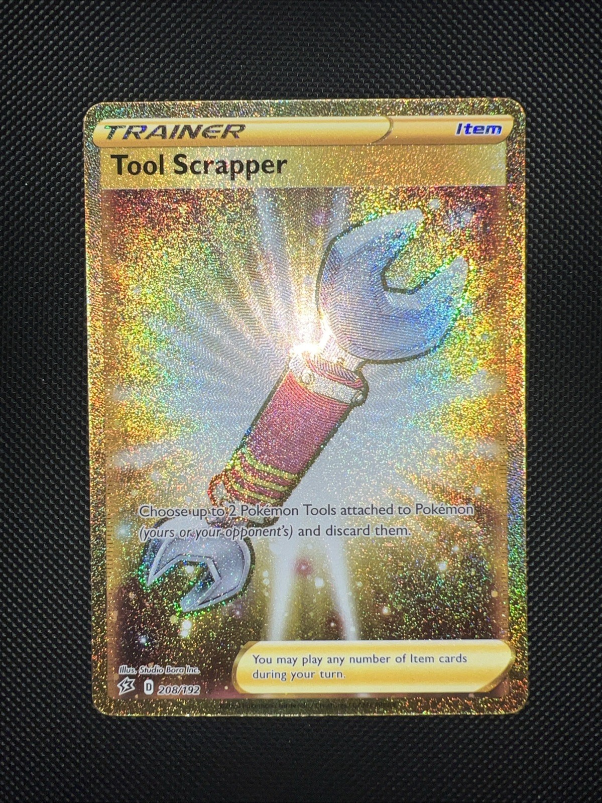 Tool Scrapper 208/192 Pokemon Rebel Clash Full Art Gold Secret Rare Holo NM