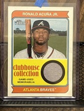 RONALD ACUNA 2023 TOPPS HERITAGE CLUBHOUSE COLLECTION BRAVES JERSEY PATCH RELIC!
