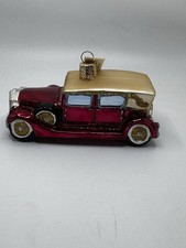 Twelve 25 Blown Glass Red Antique Car Christmas Ornament NWT