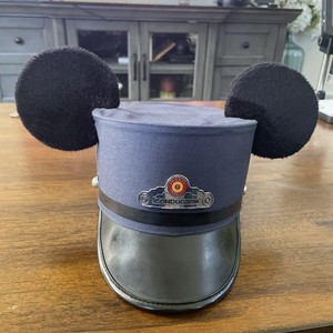 New Disney Mickey Mouse Red Car Trolley Conductor Hat From Disney - Adult L/XL