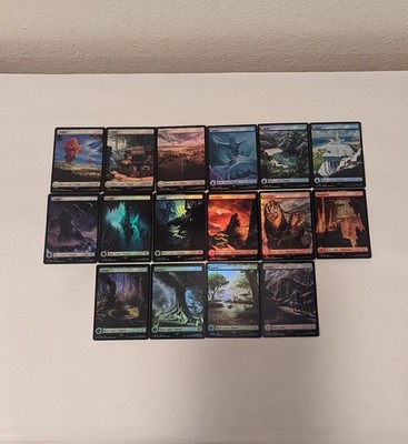 MTG Final Fantasy FOIL Full Art Basic Lands Set of 16 Unplayed NM