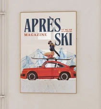 Retro Après Ski Girl Poster | Vintage Winter Wall Art | Trendy Room Decor
