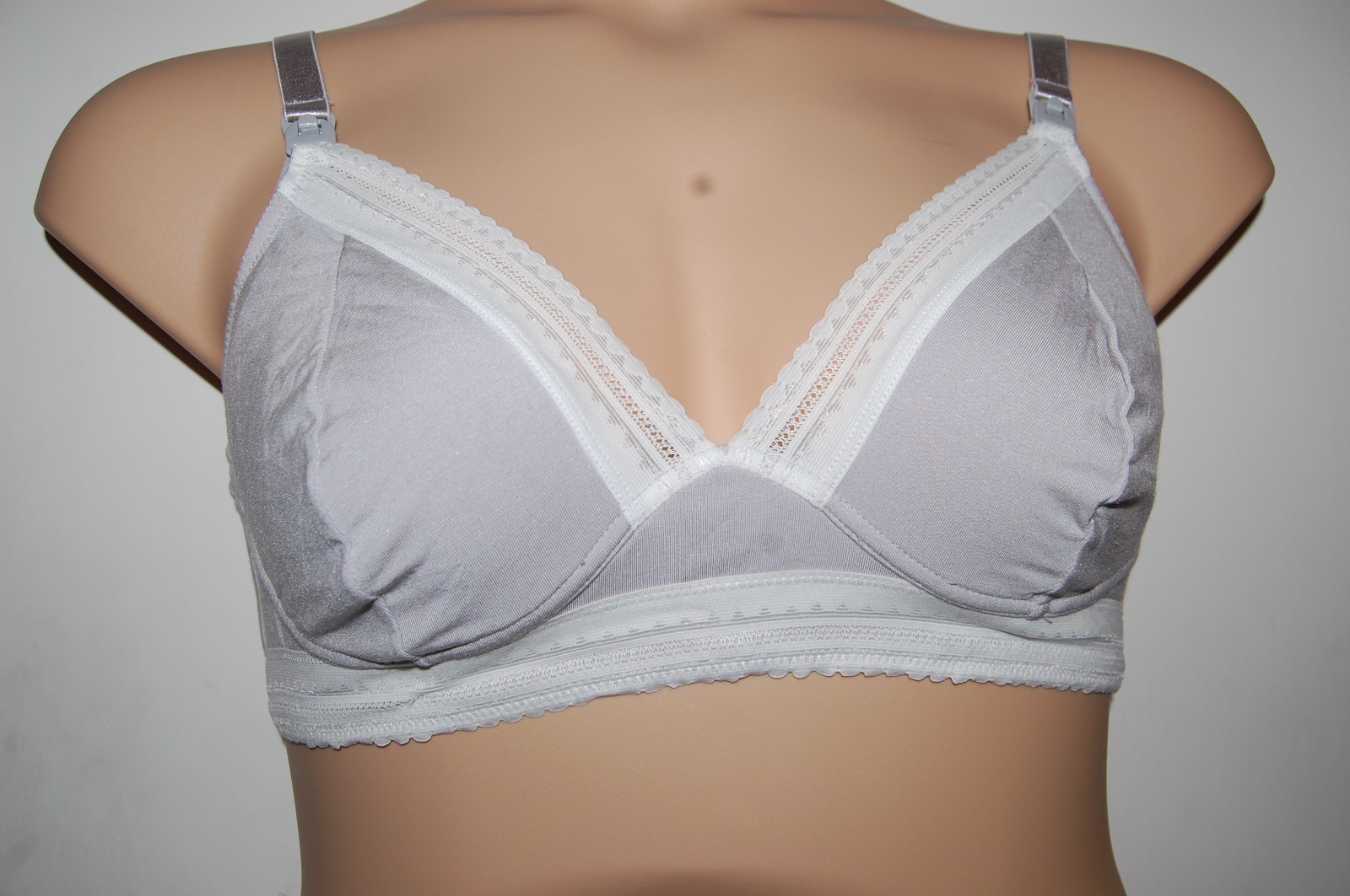 John Lewis 2 Drop Cup Nursing Maternity Bras 1 Grey 1 White UK 38C EU 85C BNWT