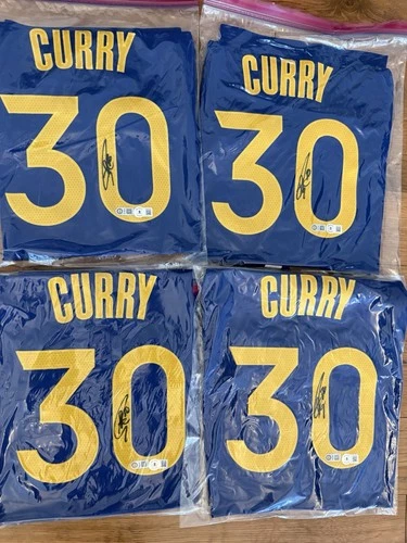 Stephen Curry Signed Warriors NBA Nike ADV Authentic LOT OF 4 Jerseys USASM BAS