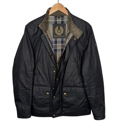 Belstaff Tourmaster Wax Jacket IT 48 UK 38 Slim Small XS Black Biker Motorcycle