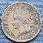 1868 Indian Head Cent 1c Penny Circulated Details #92690