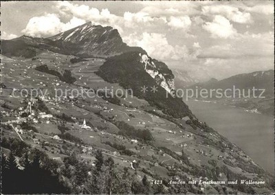 Amden Walensee SG Panorama mit Leistkamm und Walensee