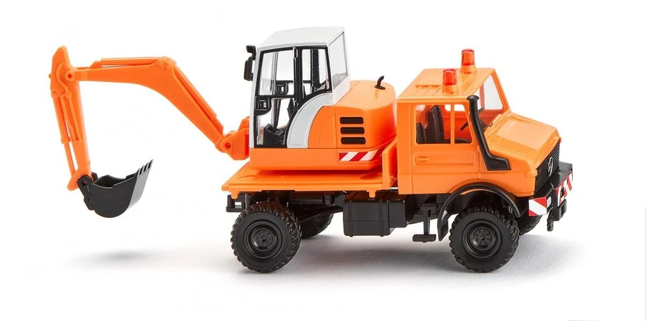 Wiking 064704 Unimog mit Bagger - kommunalorange 1:87 NEU + OVP