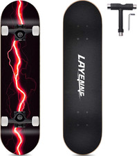 Completo Skateboard Professionale,Tavola in Acero a 8 Strati,31'' X 8'' Skateboa