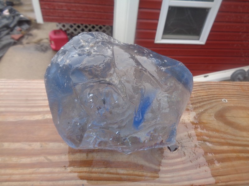 Glass Rock Slag Clear Sapphire Blue/Darke Rocks 5.14 lbs 2F Landscaping Aquarium