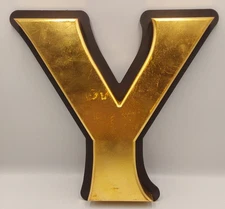 Reclaimed Vintage 13” Gold Sign Letter Y  Name Initial Salvaged Pub Shop Wedding