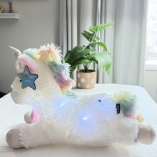 FAO Schwarz 15  Unicorn Plush Stuffed Animal with LED Lights and Sound, Hug
