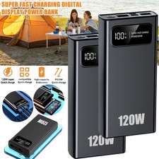 50000mAh Portable 120W Power Bank USB Fast Charging External Battery For iPhone