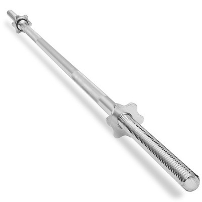 1'' Standard Weightlifting Barbell - Threaded Straight Bar with Star Collars