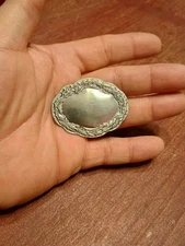 Vintage Kirk Stieff Pewter Pin Brooch Holly Leaves Holiday Engravable