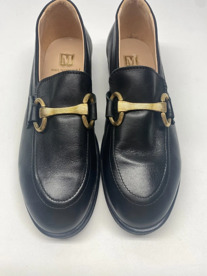 Mocasín plano de cuero negro Nerano para mujer Bruno Magli talla 6 Foto 3 de 4