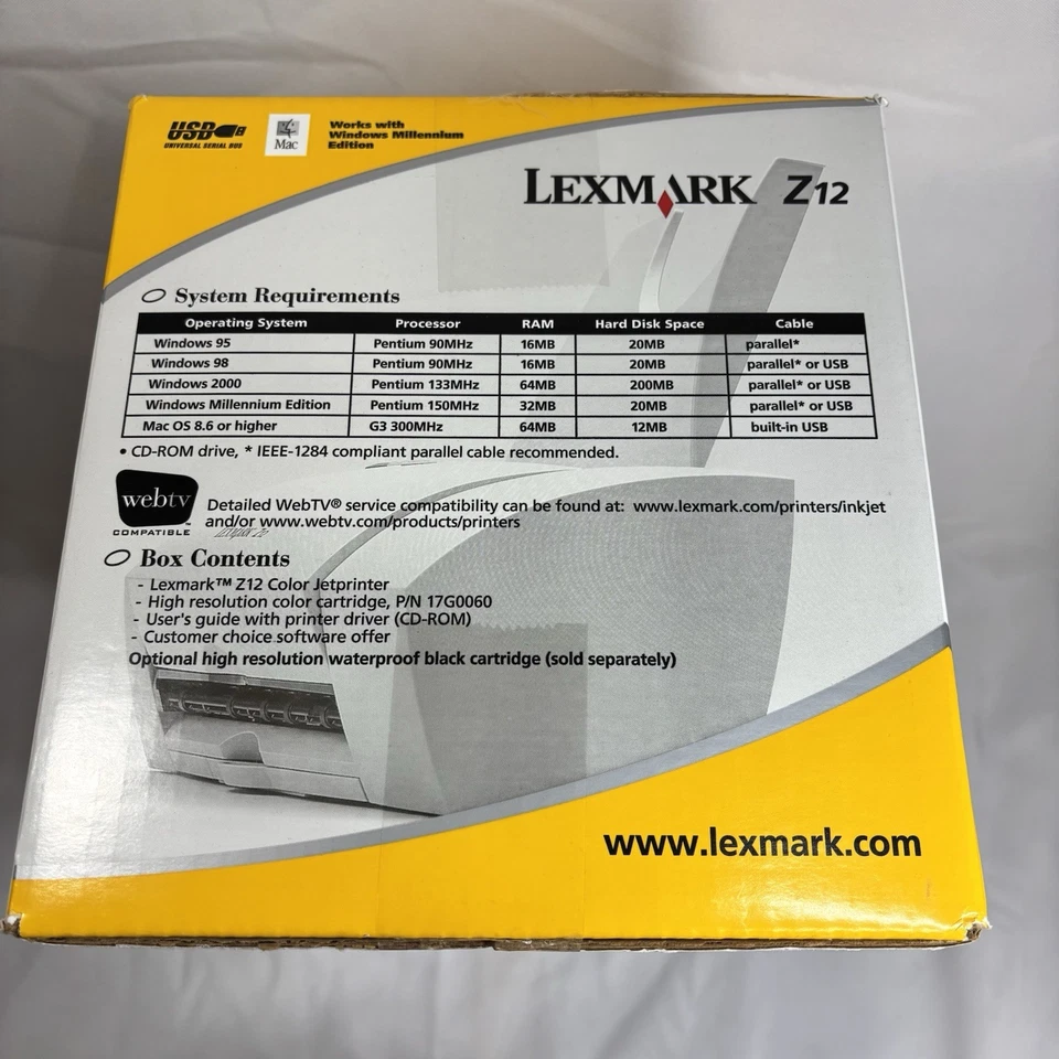 VTG Lexmark Z12 Color Jetprinter 1200 dpi Factory Sealed NOS Retro PC Printer - Image 2 of 4
