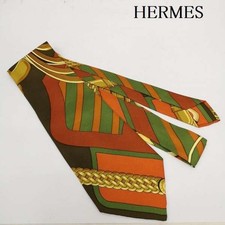 HERMES Vintage Silk 100 Scarf Pattern Tie ISItems USED Secondhand Used