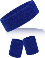 3 Pieces Sweatbands Set, 1 Pieces Sports Headband and 2 Pieces Wristbands,
